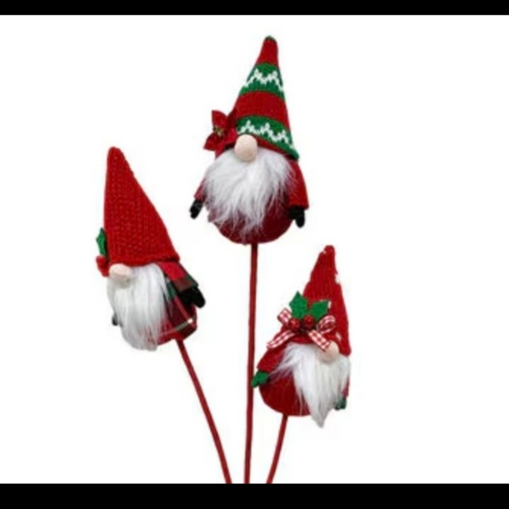 Christmas Gnomes Triple Indoor Decor Pick 28" BNWT SO